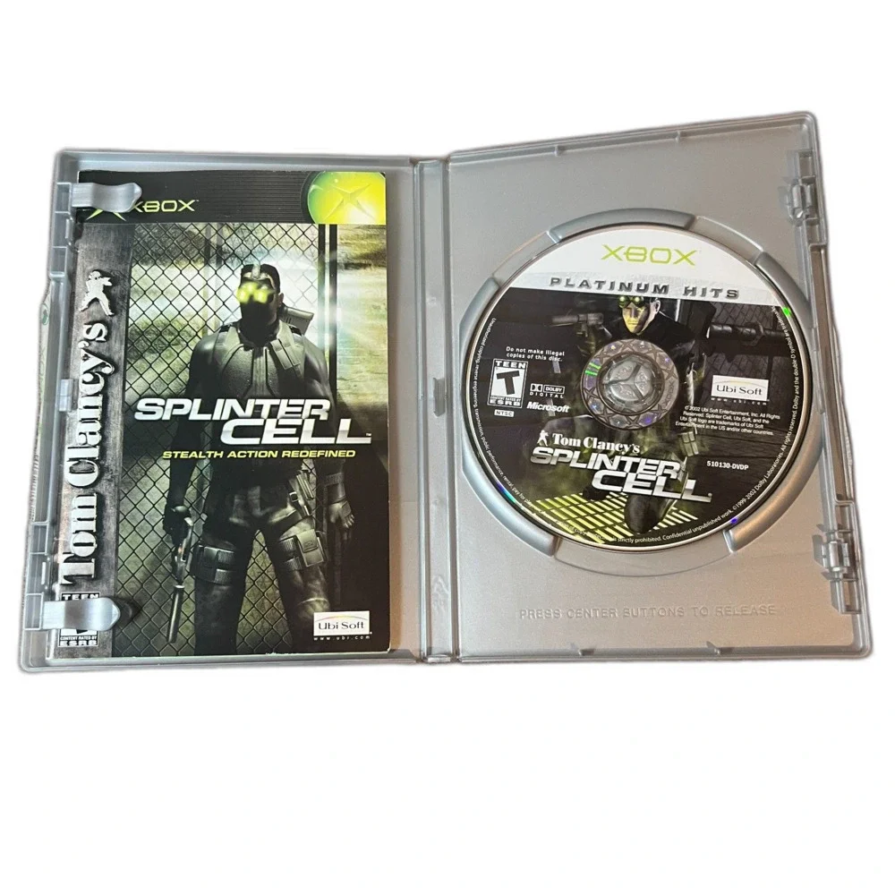 Tom Clancy's Splinter Cell Microsoft Xbox 2002 Untested Disc Box Manual Platinum